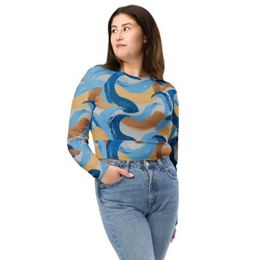 Ochre Swell on a Long Sleeve Crop Top