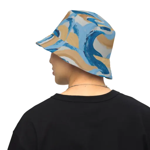 Ochre Swell on a Reversible Bucket Hat