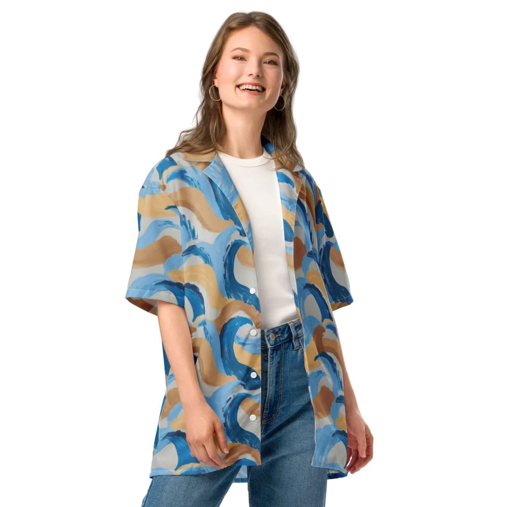 Ochre Swell on Button Shirt — Front