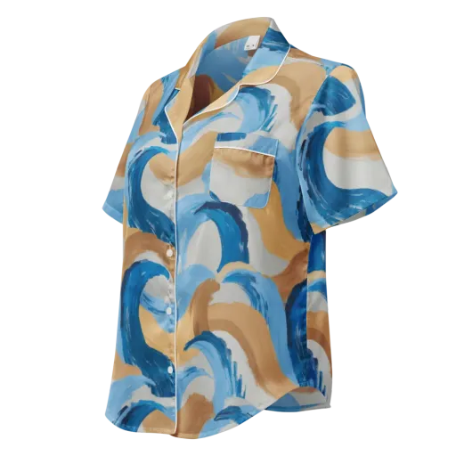 Ochre Swell on a Women's Short Sleeve Pajama Top