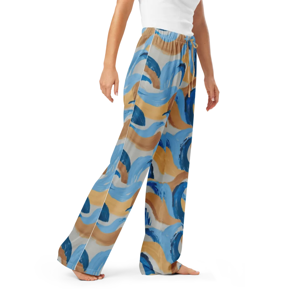 Ochre Swell on Women's Pajama Pants — Right Front