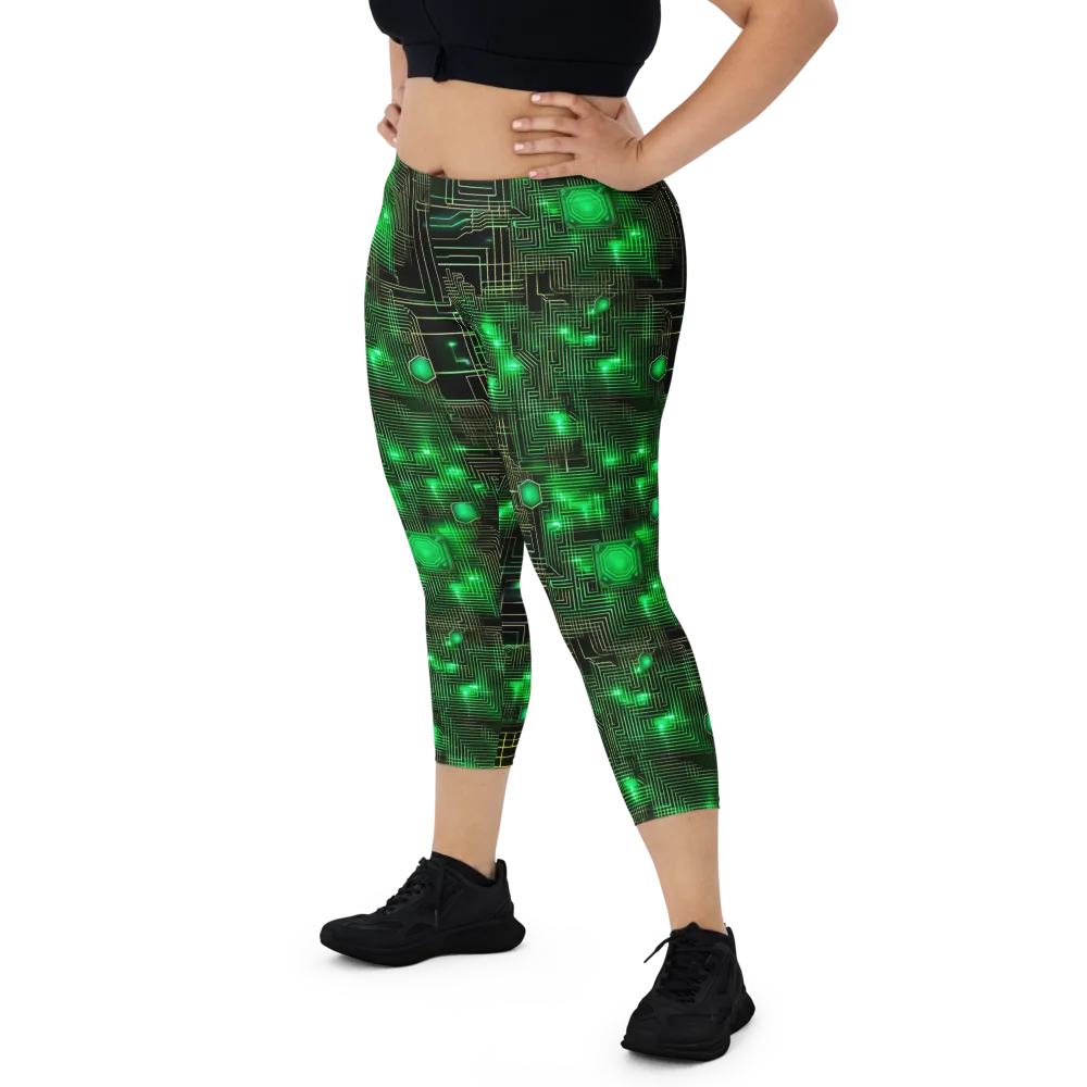 Neon Motherboard on Capri Leggings — Front