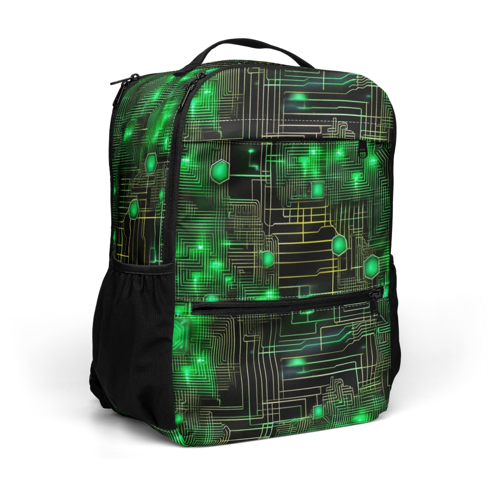 Neon Motherboard on Utility Backpack — Right Front