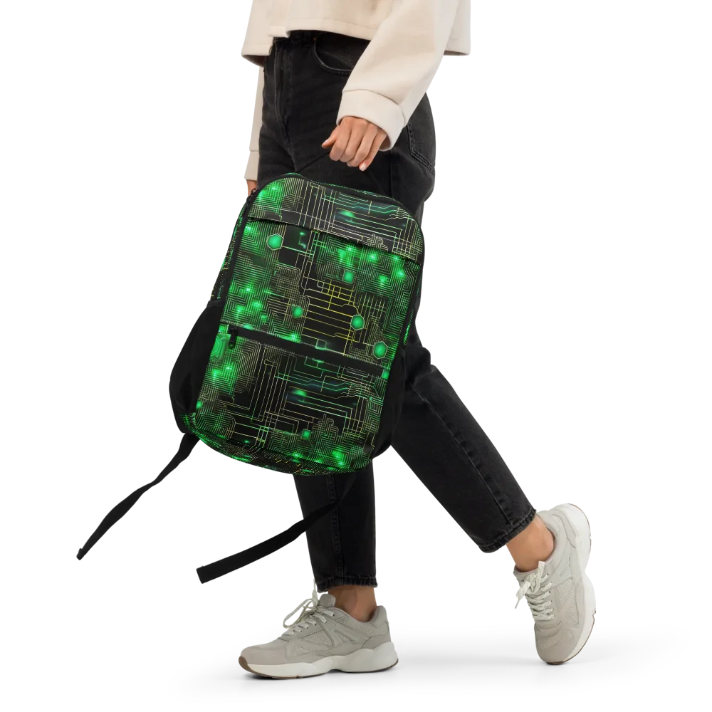 Neon Motherboard on Utility Backpack — Front