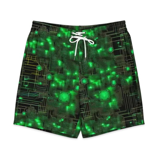 Neon Motherboard on a Men's Board Shorts