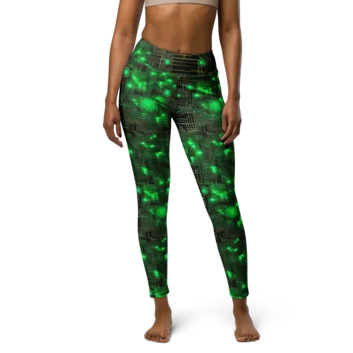 Neon Motherboard on a Yoga Leggings