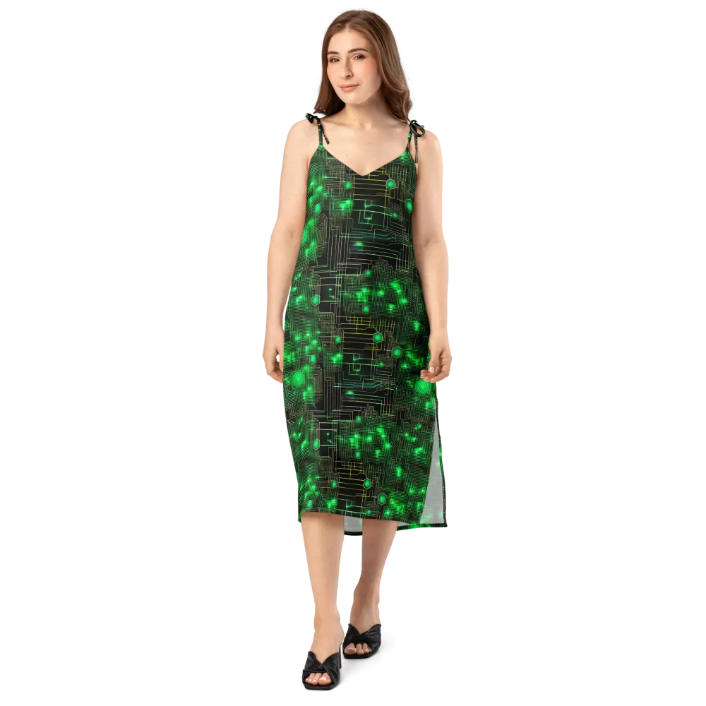 Neon Motherboard on Slip Dress — Front