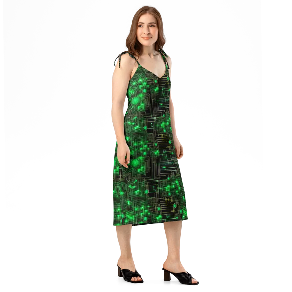Neon Motherboard on Slip Dress — Right Front