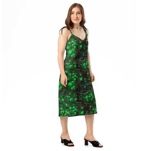 Neon Motherboard on a Slip Dress