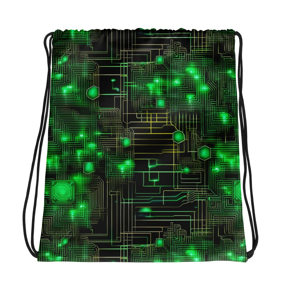 Neon Motherboard on Drawstring Bag — Photo