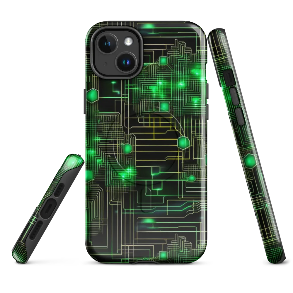 Neon Motherboard on MagSafe Tough Case for iPhone® — Front