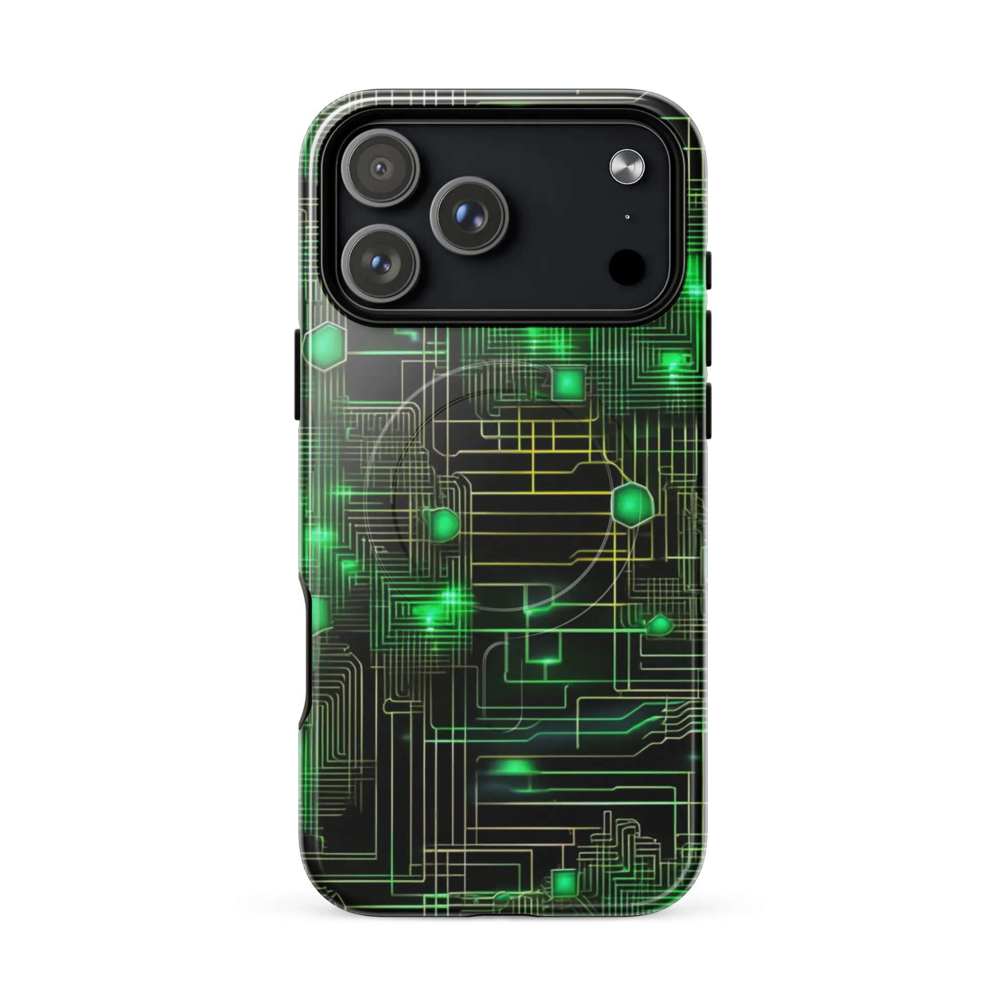Neon Motherboard on MagSafe Tough Case for iPhone® — Front