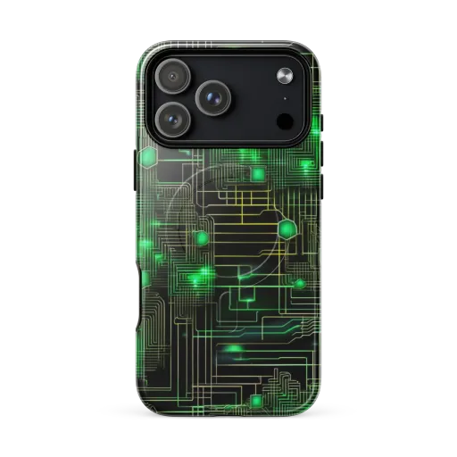 Neon Motherboard on a MagSafe Tough Case for iPhone®