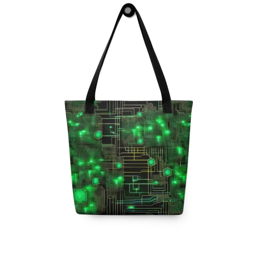 Neon Motherboard on a Tote Bag