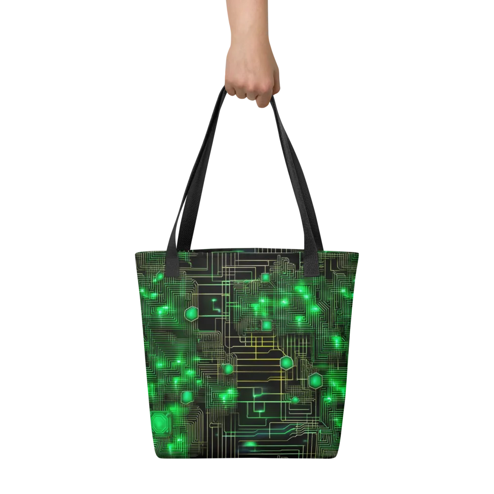 Neon Motherboard on Tote Bag — Front