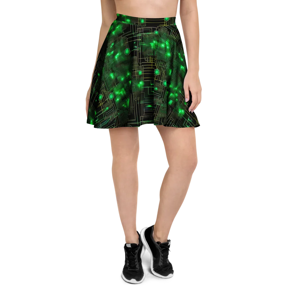 Neon Motherboard on Skater Skirt — Front