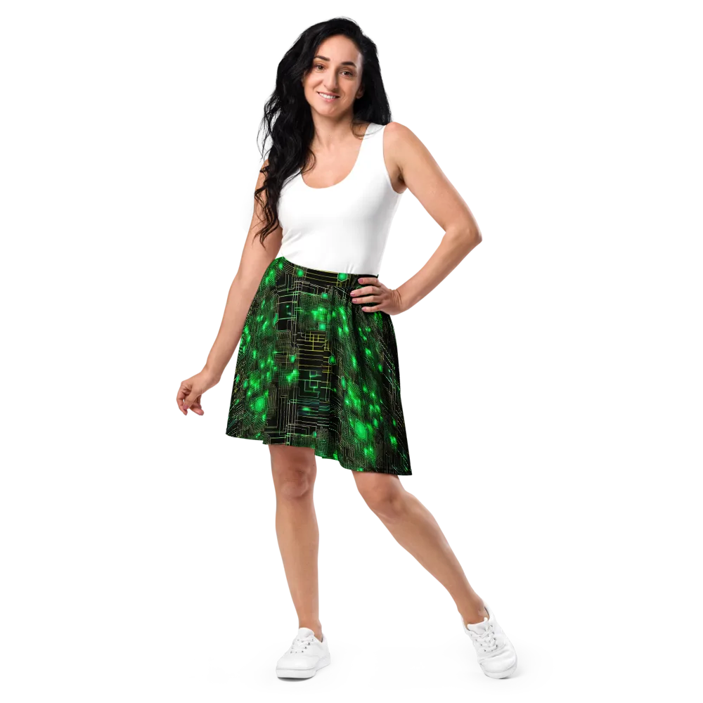 Neon Motherboard on Skater Skirt — Front