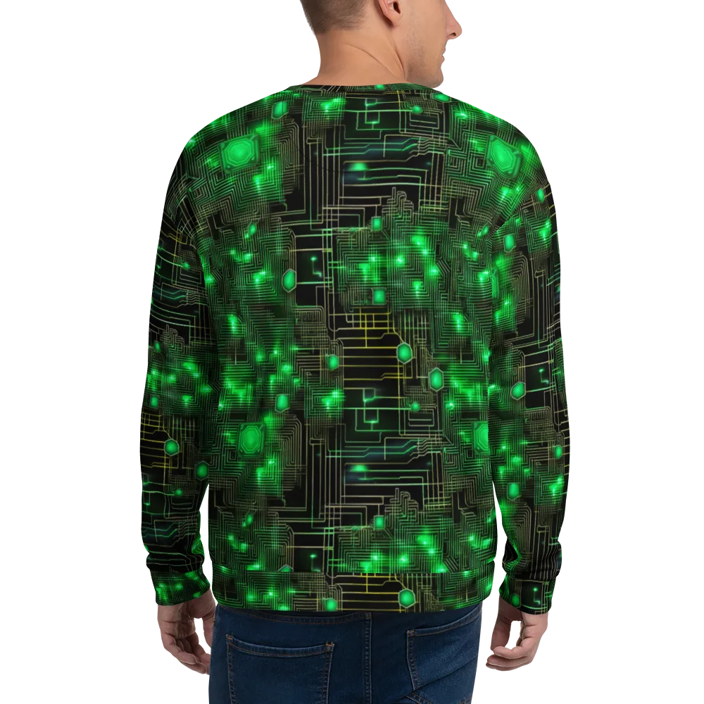 Neon Motherboard on Sweatshirt — Back