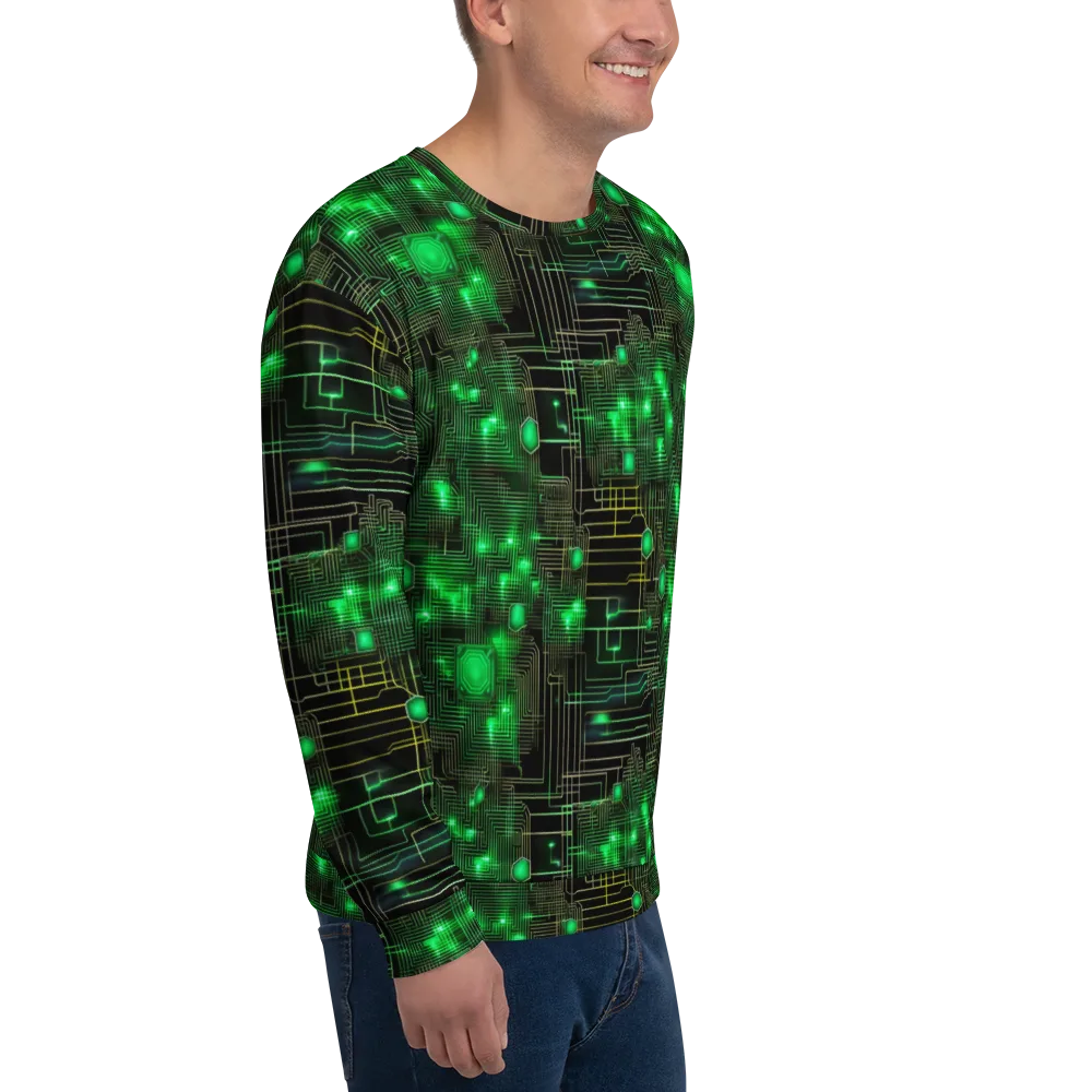 Neon Motherboard on Sweatshirt — Right Front
