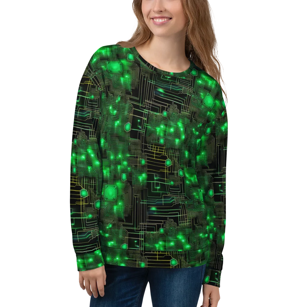 Neon Motherboard on Sweatshirt — Front