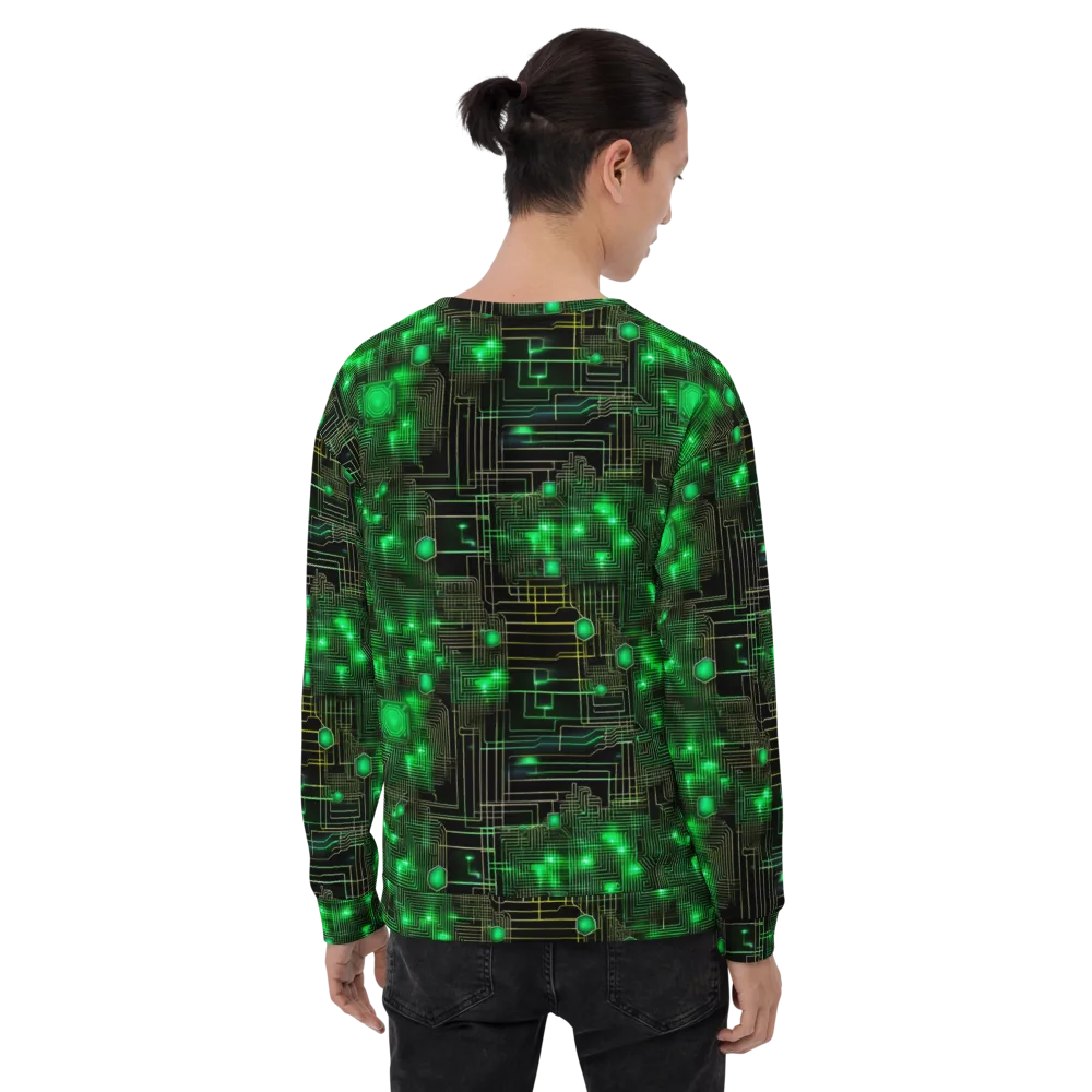Neon Motherboard on Sweatshirt — Back