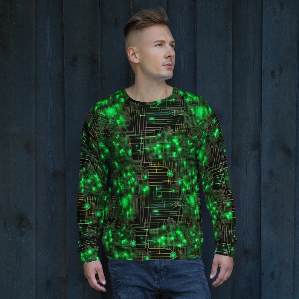 Neon Motherboard on Sweatshirt — Front