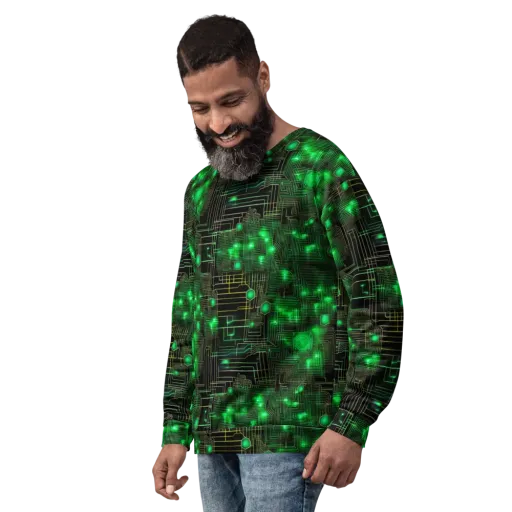 Neon Motherboard on a Sweatshirt