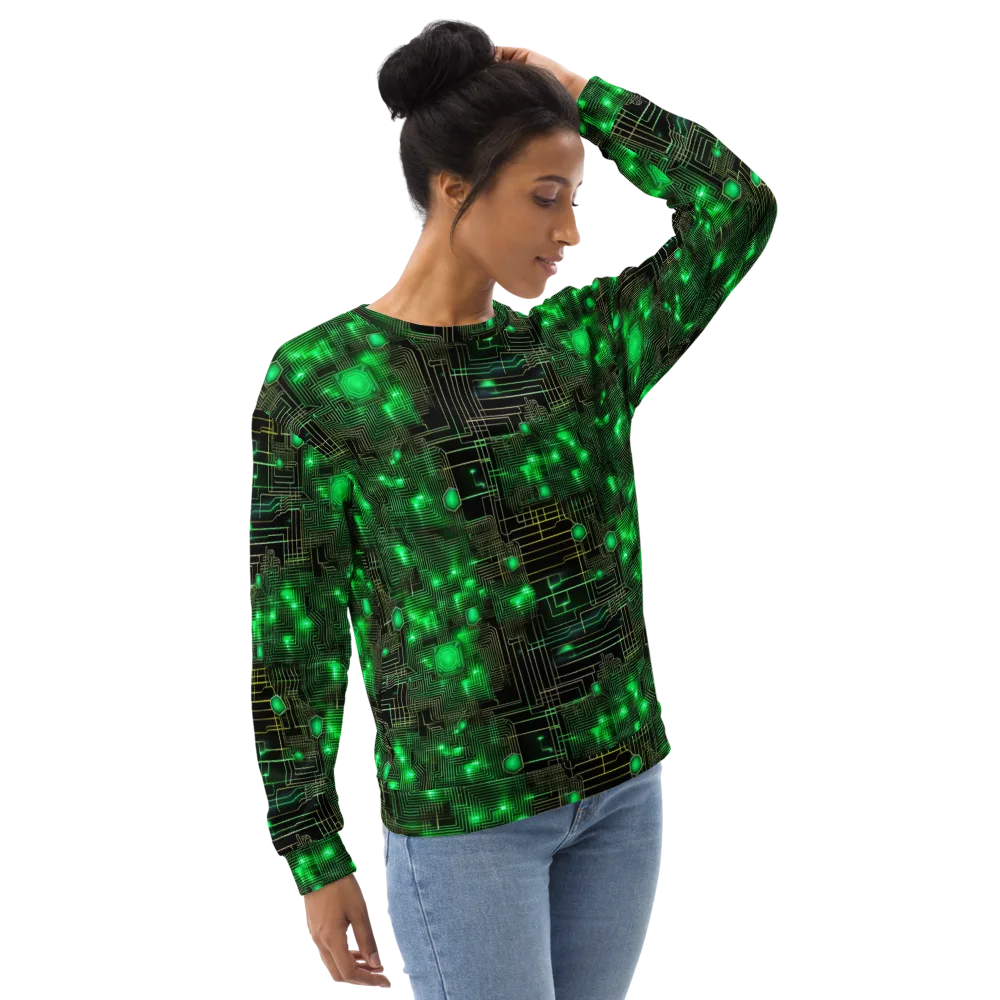 Neon Motherboard on Sweatshirt — Right Front
