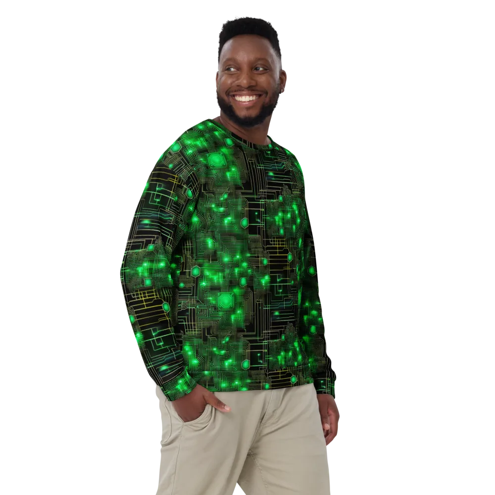 Neon Motherboard on Sweatshirt — Front