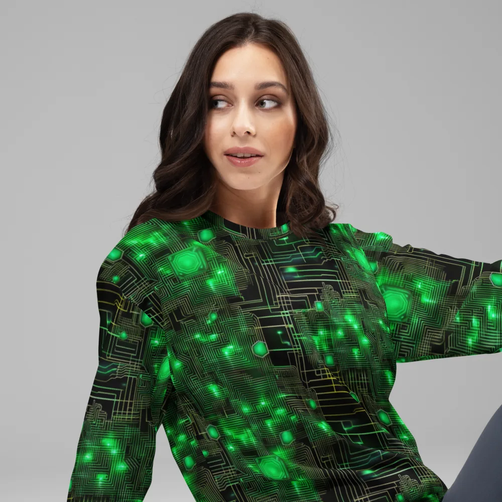 Neon Motherboard on Sweatshirt — Right Front