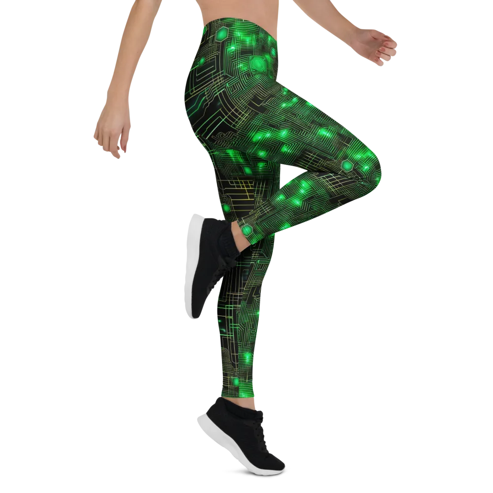 Neon Motherboard on Leggings — Right