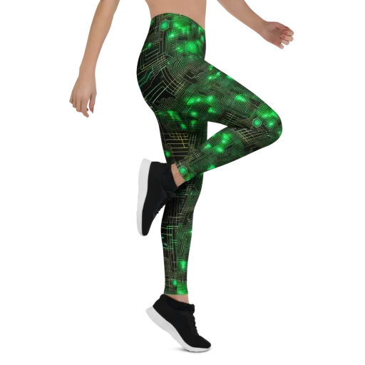 Neon Motherboard on a Leggings