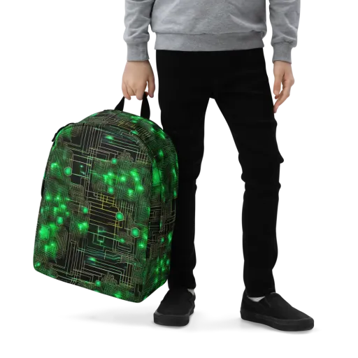 Neon Motherboard on a Minimalist Backpack
