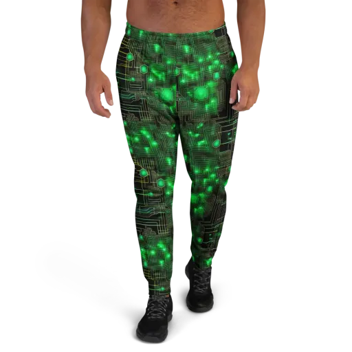 Neon Motherboard on a Men's Joggers