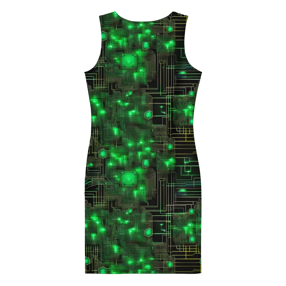 Neon Motherboard on Bodycon Dress — Back