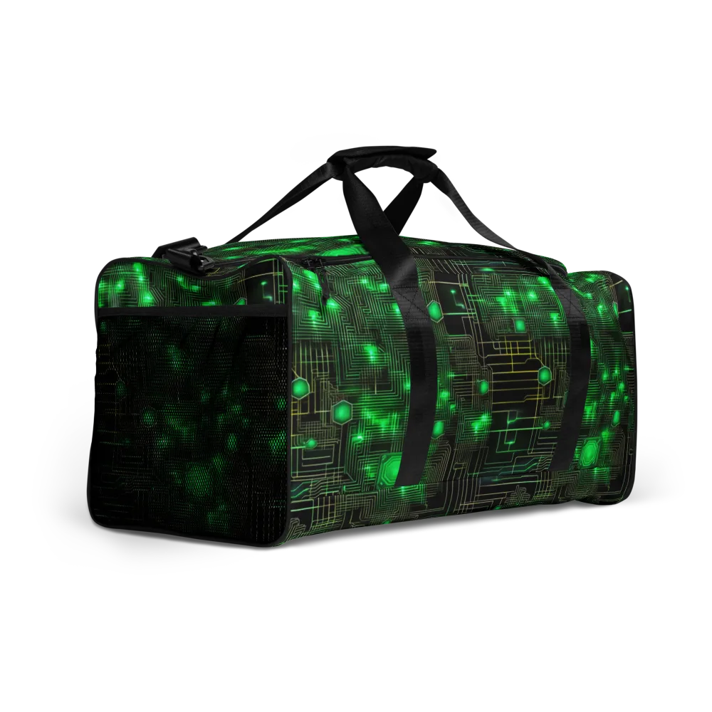 Neon Motherboard on Duffle Bag — Right Front