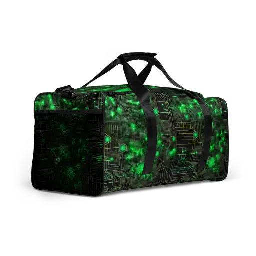 Neon Motherboard on a Duffle Bag