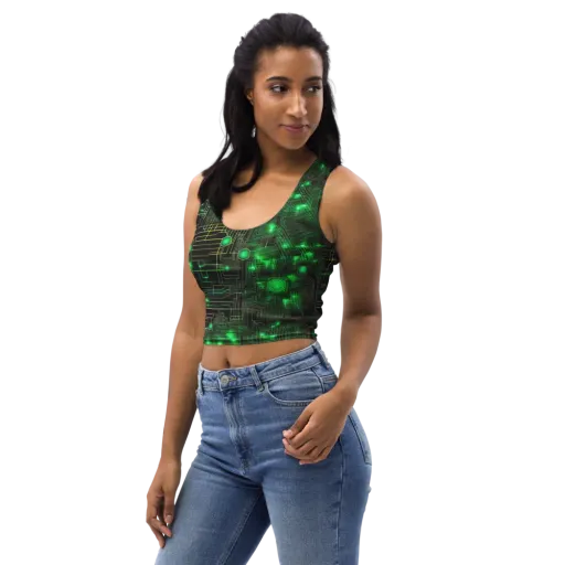 Neon Motherboard on a Crop Top