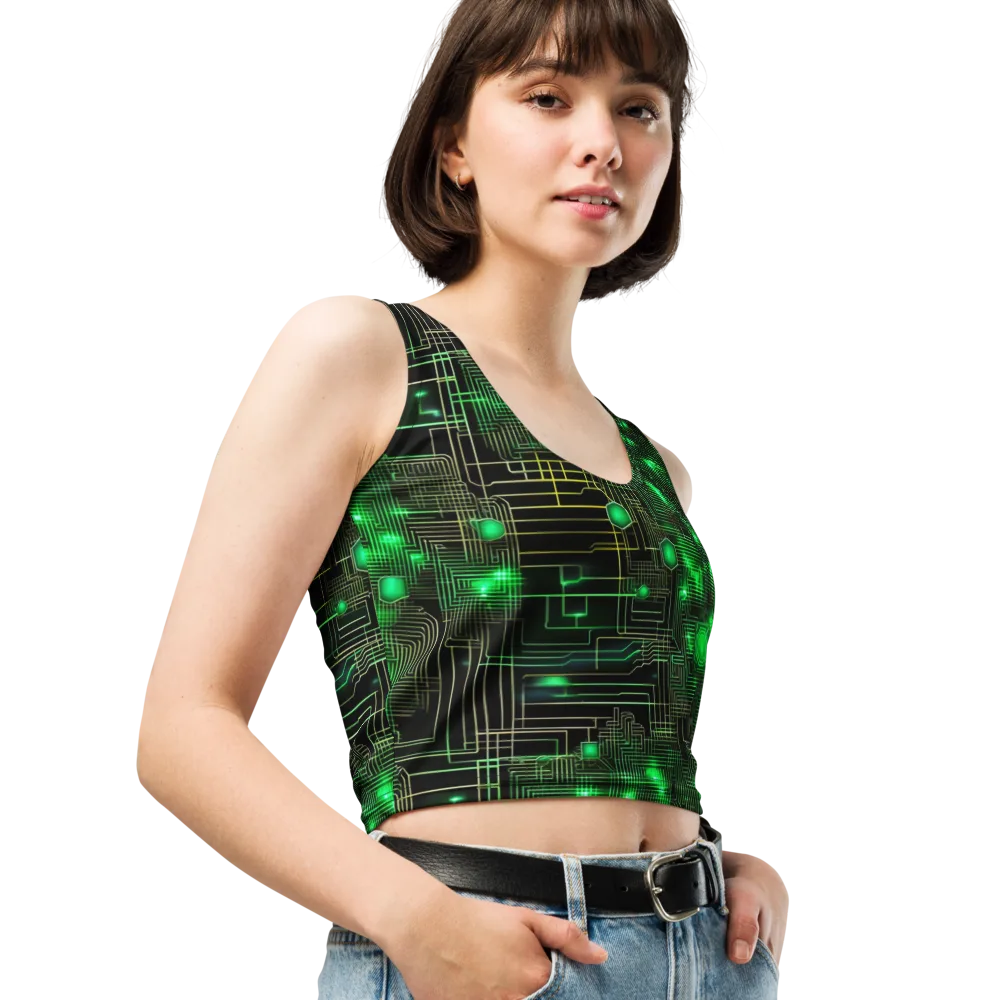 Neon Motherboard on Crop Top — Right Front