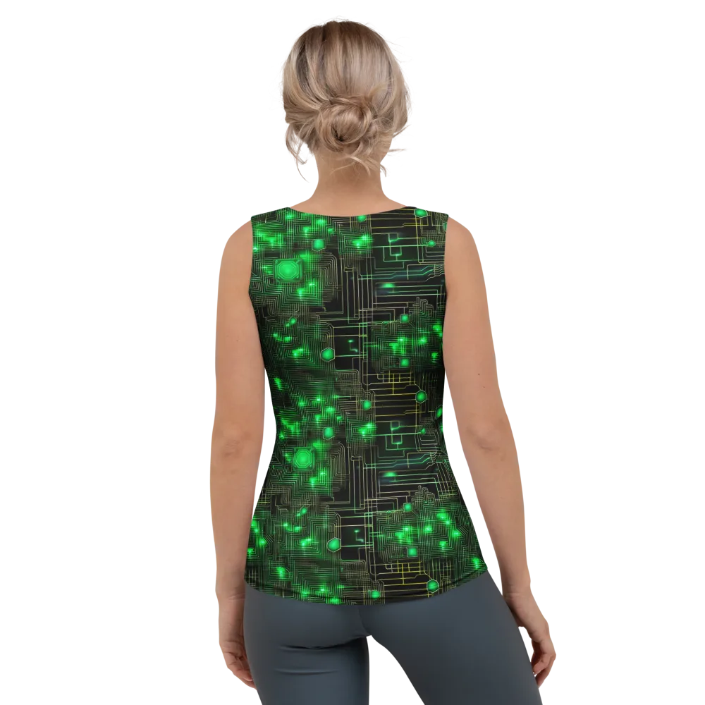 Neon Motherboard on Women's Tank Top — Back