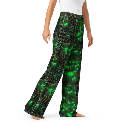Neon Motherboard on a Women's Pajama Pants