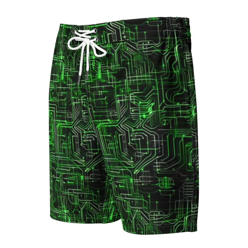Green Voltage on Men's Board Shorts — Front