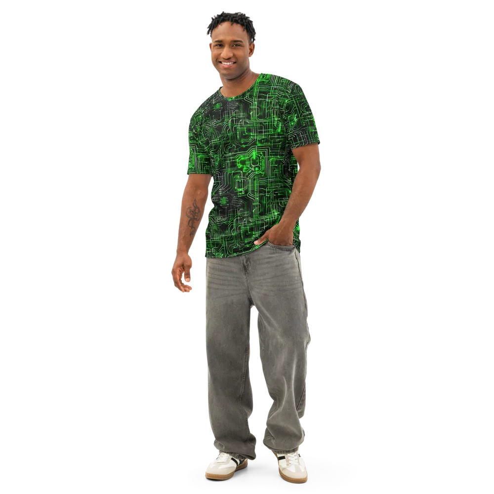 Green Voltage on Men's Cotton Crew Neck T-Shirt — Front