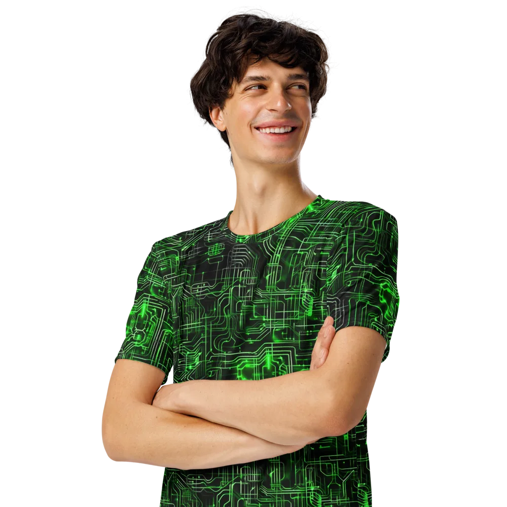 Green Voltage on Men's Crew Neck T-Shirt — Left Front