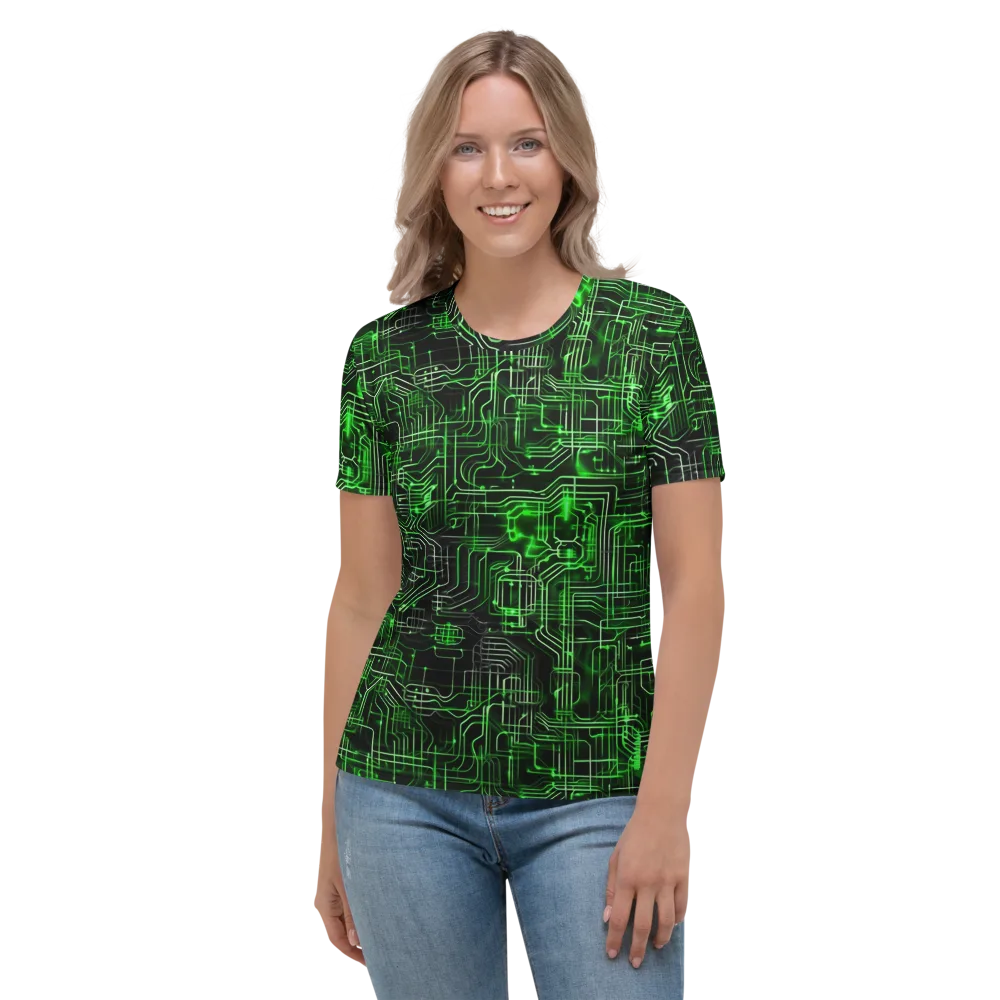 Green Voltage on Women's Crew Neck T-Shirt — Front