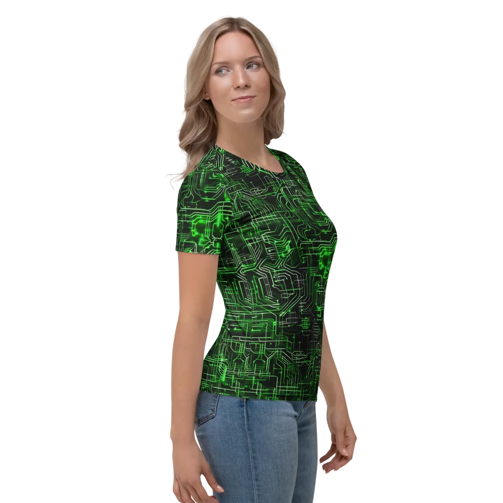 Green Voltage on Women's Crew Neck T-Shirt — Right