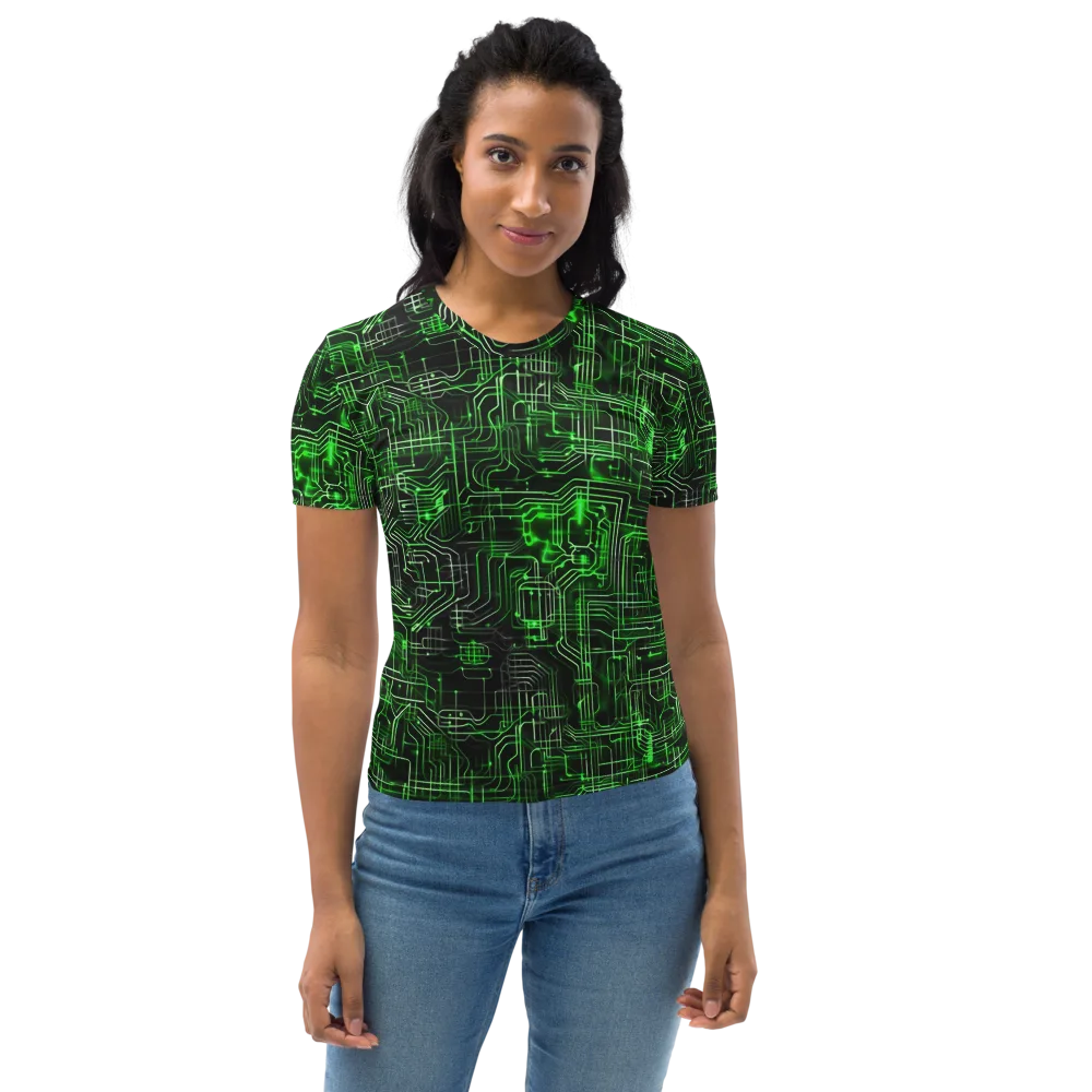 Green Voltage on Women's Crew Neck T-Shirt — Front