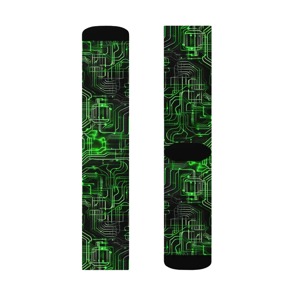 Green Voltage on Socks — Right Sock