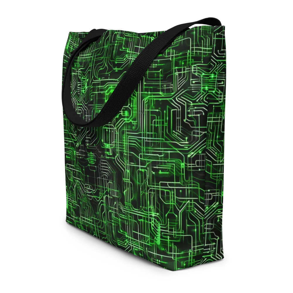 Green Voltage on Large Tote Bag W/ Pocket — Front