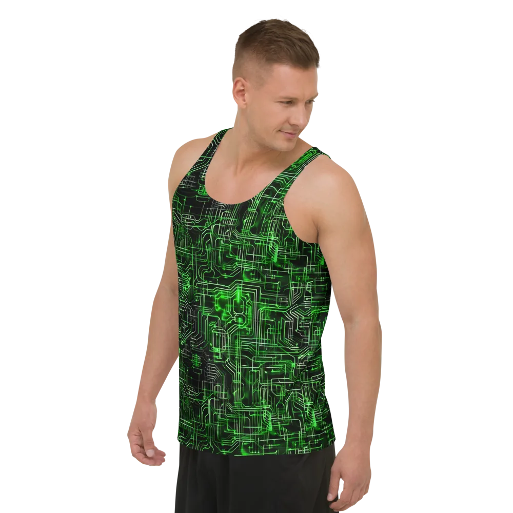Green Voltage on Men's Tank Top — Left Front